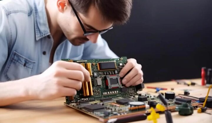 Microsys technician repairing a laptop in Perth